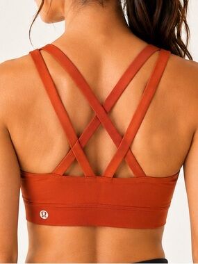 Lululemon Energy Bra Medium Support B/C Cup Brick Burnt Orange Size 6